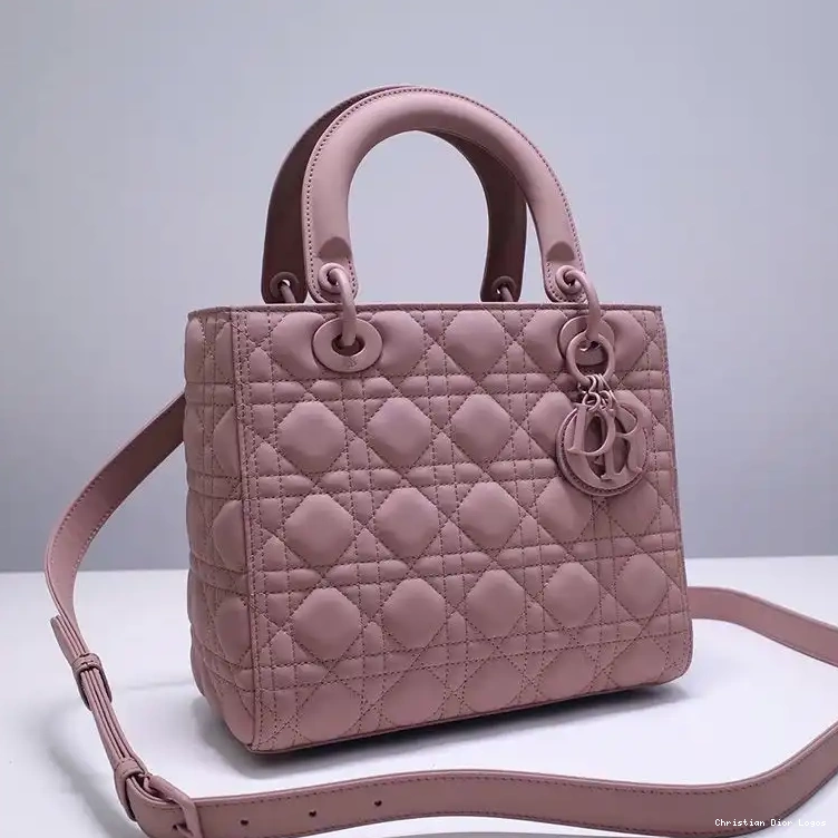 Calfskin Bag Lady Cannage Dior Apricot Medium Ultramatte 0325 Luxury